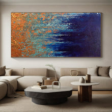 Load image into Gallery viewer, Hand - painted Large - scale Blue - Black Forest Abstract Acrylic Art for Nature - Inspired Living Rooms LargeART0054
