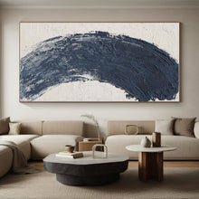 Load image into Gallery viewer, Bold Blue Abstract Stroke Art – Great for Modern Entryway &amp; Artist’s Studio Accent Wall LargeART0680
