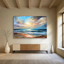 Load image into Gallery viewer, Colorful Seaside Sunset Abstract Art for Coastal Living Room &amp; Relaxing Spa DKH152
