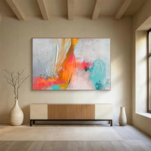 Load image into Gallery viewer, Textured Abstract Painting with Bright Accents for Modern Office &amp; Art - Lovers’ Den DKH207
