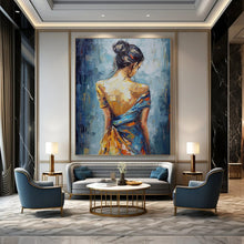 Load image into Gallery viewer, Blue &amp; Orange Figurative Abstract Art, Ideal for Bohemian Bedroom &amp; Artistic Studio LargeART2137
