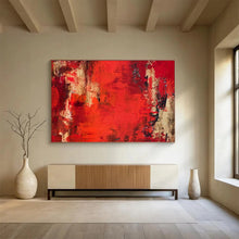 Load image into Gallery viewer, Bold Red Abstract Painting with Textured Layers for Dramatic Living Room &amp; Art - Themed Bar DKH296

