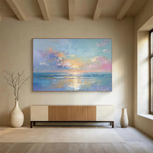 Load image into Gallery viewer, Vibrant Seaside Sunset Abstract Painting On Canvas DKH363
