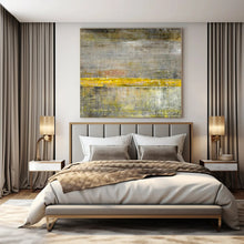 Load image into Gallery viewer, Oversized Hand - painted Gray and Yellow Abstract Acrylic Art for Industrial - Inspired Offices LargeART0203
