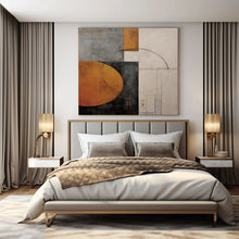 Load image into Gallery viewer, Geometric Shapes in Earth Tones Abstract Canvas Painting, Suited for Minimalist Home Office &amp; Art - Lovers’ Hallway LargeART1206
