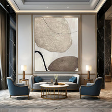 Load image into Gallery viewer, “Textured Stone - Like Abstraction” - Beige, Brown Abstract Art on Canvas DKH1121
