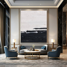 Load image into Gallery viewer, “Black &amp; White Horizon” – Thick black and white, textured horizontal lines DTP402
