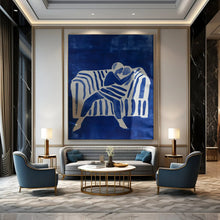 Load image into Gallery viewer, Blue - White Abstract Love Scene Painting, Ideal for Romantic Bedroom &amp; Intimate Lounge LargeART2036
