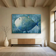 Load image into Gallery viewer, Whimsical Fish Abstract Painting for Kids’ Room &amp; Eclectic Living Space DKH218
