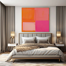 Load image into Gallery viewer, Pink &amp; Orange Abstract Color Field, Perfect for Bohemian Bedroom &amp; Artistic Café LargeART1481
