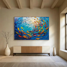 Load image into Gallery viewer, Colorful Fish Swarm Large - Scale Hand - painted Abstract Acrylic Art DLZ199
