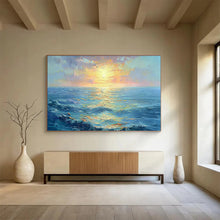 Load image into Gallery viewer, Impressionistic Sunset Seascape Painting on Canvas - “Golden Horizons” DKH760
