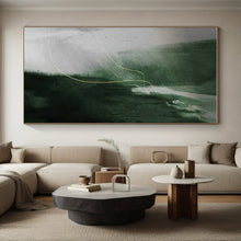 Load image into Gallery viewer, Green and Gray with Yellow Line Acrylic Art - Suited for Contemporary Bedroom &amp; Thoughtful Study LargeART0649
