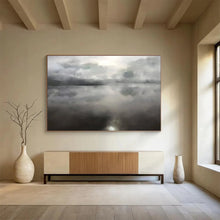 Load image into Gallery viewer, Monochromatic Misty Lake Reflection Abstract acrylic painting DLZ124
