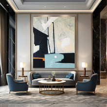 Load image into Gallery viewer, Monochrome Abstract with Pops of Color - Perfect for Modern Dining Room &amp; Art - Filled Library LargeART2378
