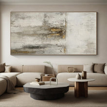 Load image into Gallery viewer, Massive Gray Textured Abstract with Gold Acrylic for Industrial - Chic Loft &amp; Luxury Hotel Suite LargeART0356
