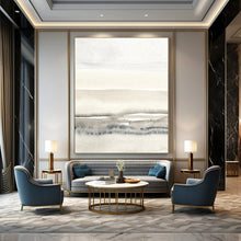 Load image into Gallery viewer, Gray - White Abstract Watercolor Layers, Suited for Minimalist Study &amp; Relaxing Reading Nook LargeART2055
