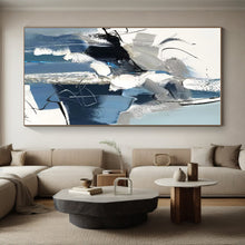 Load image into Gallery viewer, Custom Large Blue and Gray Abstract Art - Perfect for Urban Loft &amp; Contemporary Gallery LargeART0771
