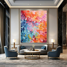 Load image into Gallery viewer, “Colorful Palette Knife Leaves” - Impressionistic Floral Art on Canvas DKH1655
