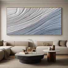 Load image into Gallery viewer, Grand Blue - Gray Wrinkled Textured Abstract Acrylic Decor for Spa &amp; Waiting Room LargeART0387
