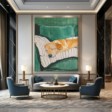 Load image into Gallery viewer, Sleeping Dog on Sofa Abstract Painting, Ideal for Family Room &amp; Pet - Lovers’ Bedroom LargeART2032
