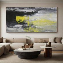Load image into Gallery viewer, Hand - painted Substantial Gray - Yellow Abstract Urban Acrylic Art for Industrial - Style Lofts LargeART0063
