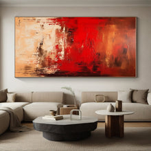 Load image into Gallery viewer, Large - Scale Intense Red Abstract Art for Luxury Hotel Lobby &amp; Dramatic Home Office LargeART0482
