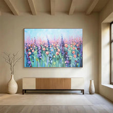 Load image into Gallery viewer, “Pastel Flower Meadow” - Soft - Hued Abstract Acrylic, For Bedroom and Yoga Studio DLZ229
