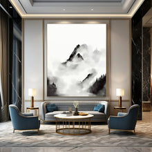 Load image into Gallery viewer, Ink Wash Mountains – Black and White Traditional - Inspired Abstract DTP207

