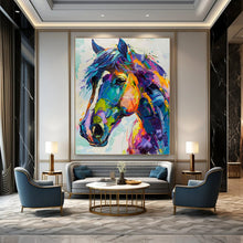 Load image into Gallery viewer, “Vibrant Painted Horse” – Colorful Horse Oil Painting with Bold Brushstrokes DTP086
