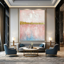 Load image into Gallery viewer, Pink &amp; Gold Abstract Striped Art, Best for Chic Bathroom &amp; Glamorous Dressing Room LargeART2288
