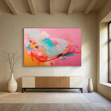 Load image into Gallery viewer, Vibrant Fusion Abstract Painting on Pink DKH502
