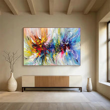 Load image into Gallery viewer, Hand - painted Oversized Colorful Swirling Flowers Acrylic Art for Vibrant Bedrooms LargeART1776
