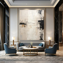 Load image into Gallery viewer, “Neutral Tones with Black Accents” – Understated Abstract with Subtle Textures DTP131
