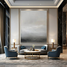 Load image into Gallery viewer, “Gray Horizon” – Gray &amp; White Abstract Acrylic with Subtle Textures DTP064
