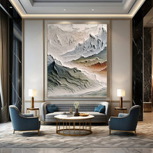Load image into Gallery viewer, “Textured Mountain Landscape in Grays” Abstract Nature - Inspired Painting on Canvas, Dramatic Decor DKH981
