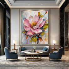 Load image into Gallery viewer, Impasto Abstract Pink Flower Art, Textured Petal Painting for Romantic Bedroom &amp; Floral - Inspired Bathroom LargeART2200
