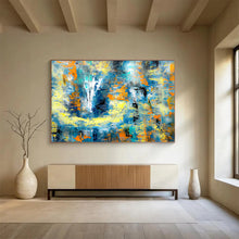 Load image into Gallery viewer, “Bold Blue Energy” Abstract Expressionist Painting on Canvas, Dynamic Color Art DKH924
