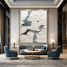Load image into Gallery viewer, “Tactile Grey and White” - White, Grey Abstract Art on Canvas DKH1165
