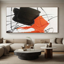Load image into Gallery viewer, Large Bold Orange - Black Dynamic Art - Great for Creative Studio &amp; Trendy Bar Lounge LargeART0786
