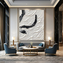 Load image into Gallery viewer, “Black &amp; White Curved Impasto” – Thick black and white impasto, curved shapes DTP400
