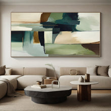 Load image into Gallery viewer, Custom Large Green and Gold Abstract Fusion - Ideal for Eco - Chic Home &amp; Art - Loving Café LargeART0757
