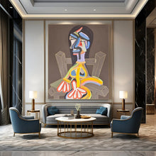 Load image into Gallery viewer, “Colorful Cubist Figure” - Abstract Figurative Art on Canvas DKH1453
