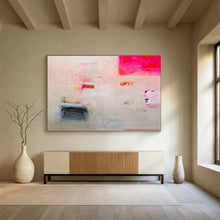Load image into Gallery viewer, Soft Pink &amp; Muted Tone Abstract Painting for Serene Bedroom &amp; Minimalist Office DKH061
