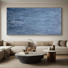 Load image into Gallery viewer, Oversized Blue Textured Abstract Art for Spa &amp; Minimalist Bedroom LargeART0459
