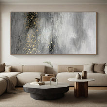 Load image into Gallery viewer, Oversized Gray - Gold Abstract Landscape Acrylic for Luxury Bedroom &amp; Sophisticated Office LargeART0345
