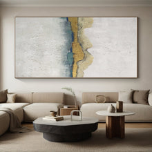 Load image into Gallery viewer, Oversized Gold - Accented Minimalist Abstract Acrylic Art for Luxury Bedroom &amp; High - End Office LargeART0413
