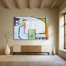 Load image into Gallery viewer, Urban - Inspired Geometric Abstract Painting on Canvas DKH542
