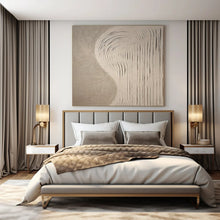Load image into Gallery viewer, Beige Curved Texture Art for Modern Bedroom Retreat &amp; Zen - like Spa Lounge LargeART0958
