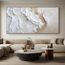 Load image into Gallery viewer, Large - Scale Textured Beige - White Wave Art for Coastal Home &amp; Spa LargeART0444
